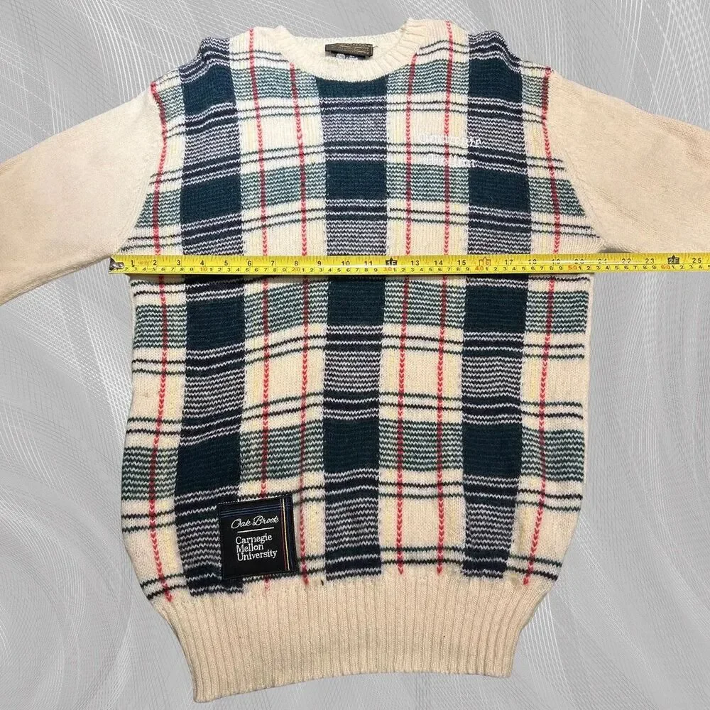 Oak Brook x Carnegie Mellon University Upcycled Tartan Plaid Sweater Size XL